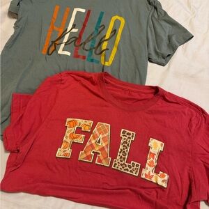 Autumn Adventure T-Shirt Set - Red and Green